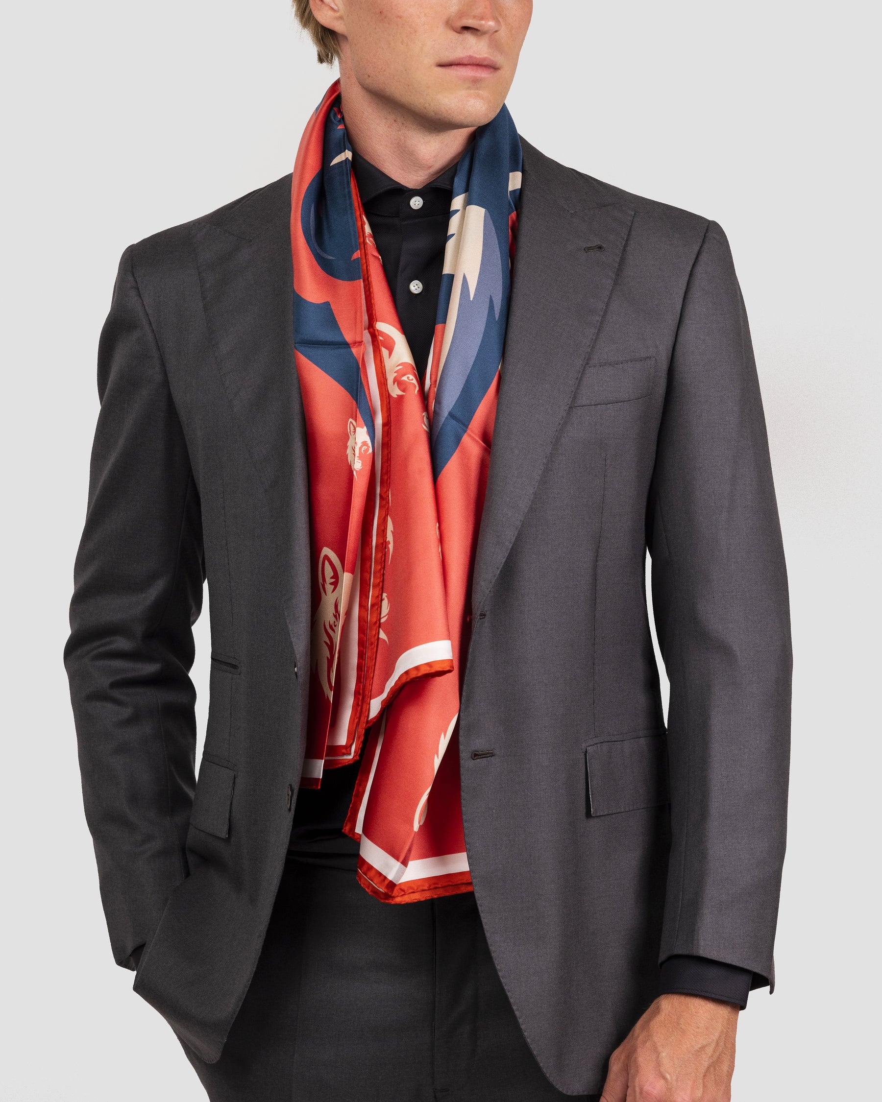 Sciarpa Disegno Lupo Twill Stampata