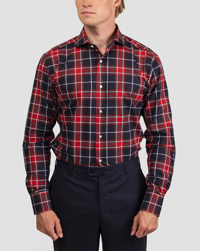 Red and Blue Checkered Signature Poplin Shirt