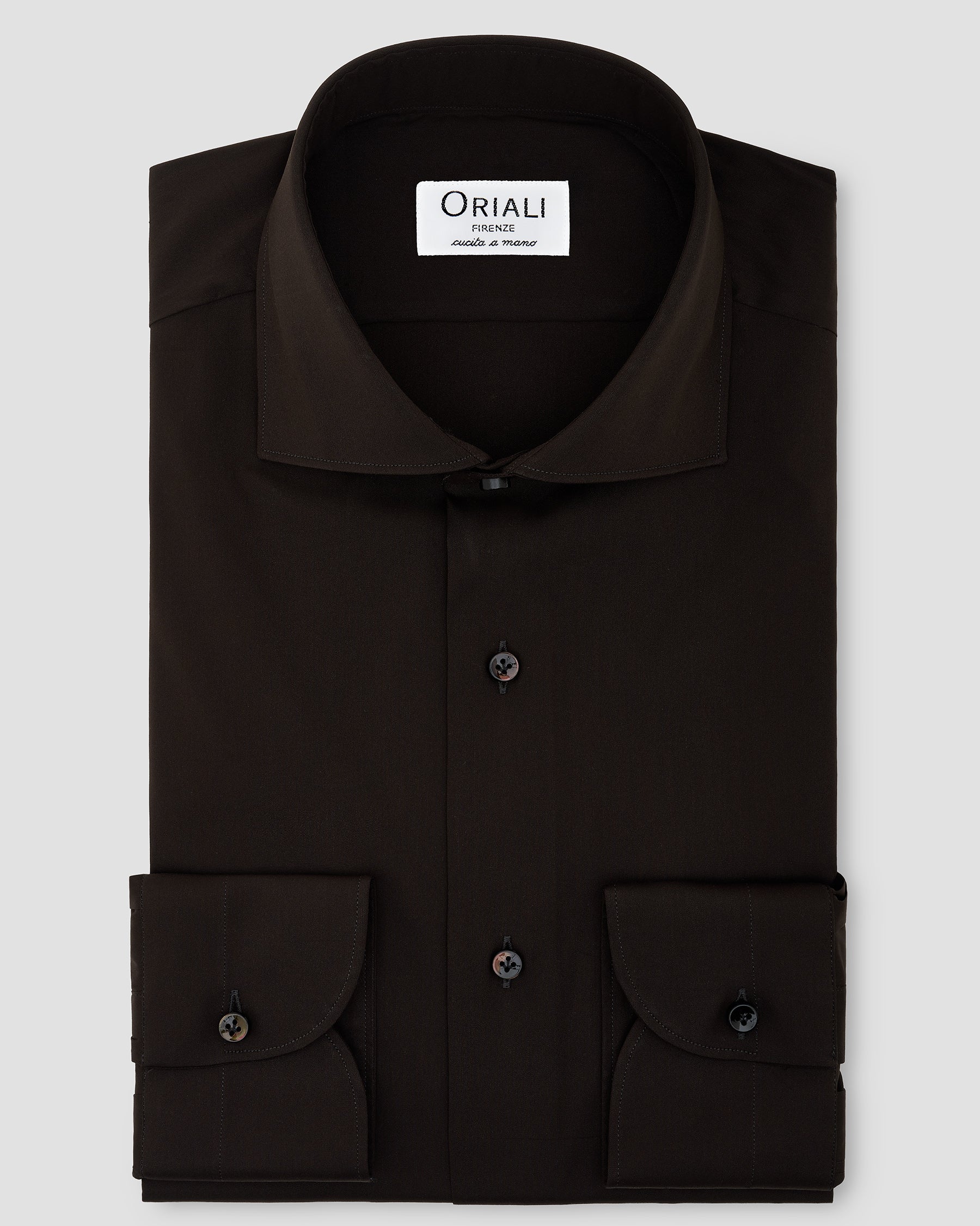Camicia Unita Marrone Stretch