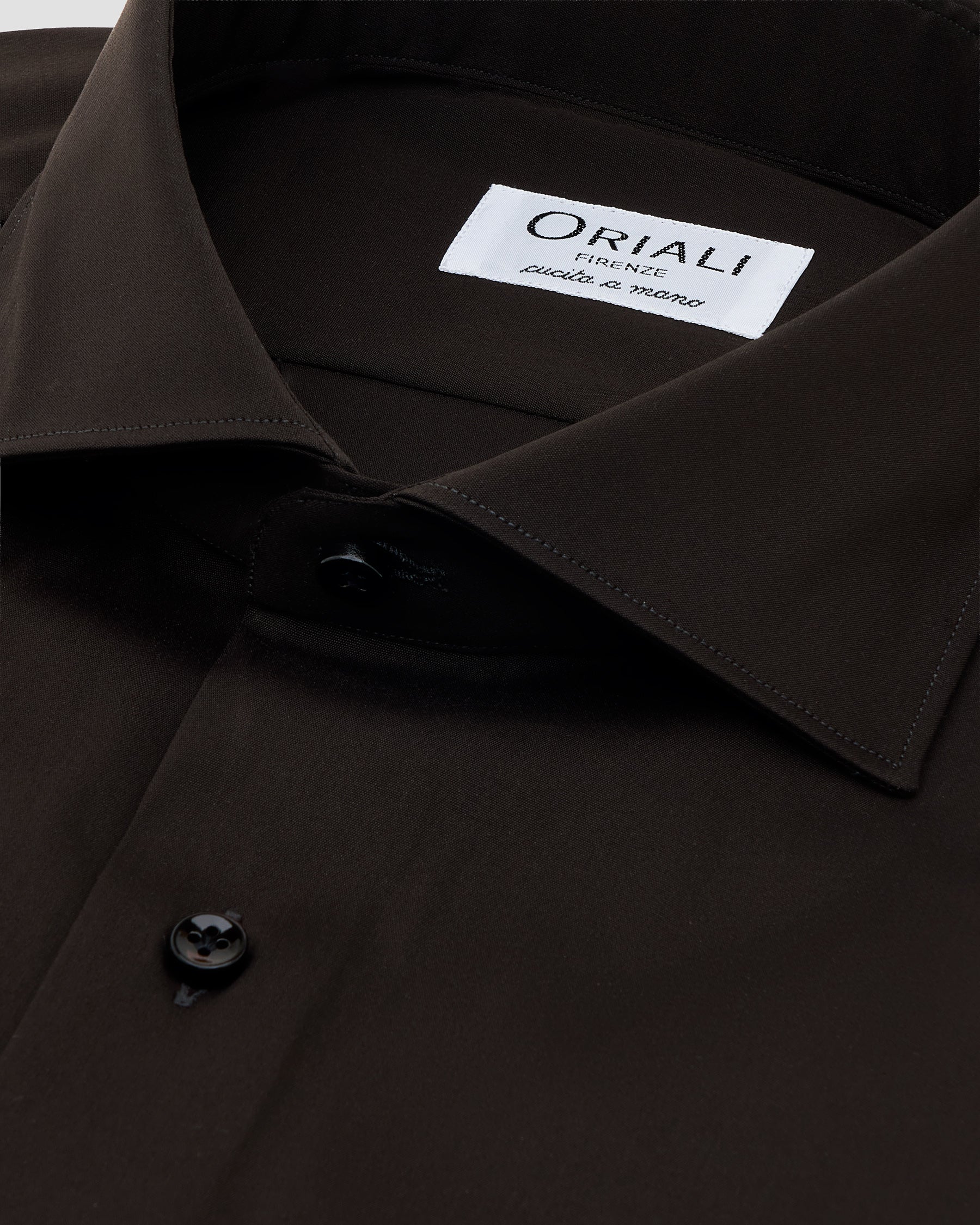 Camicia Unita Marrone Stretch