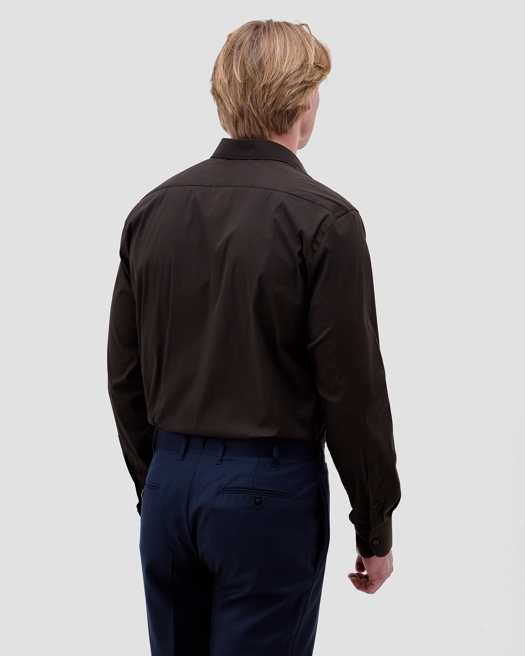 Camicia Unita Marrone Stretch