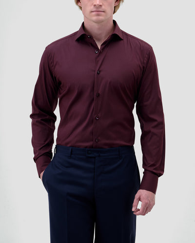 Solid Burgundy Stretch Shirt