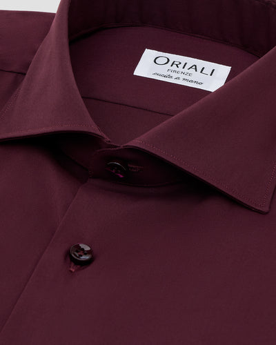 Solid Burgundy Stretch Shirt