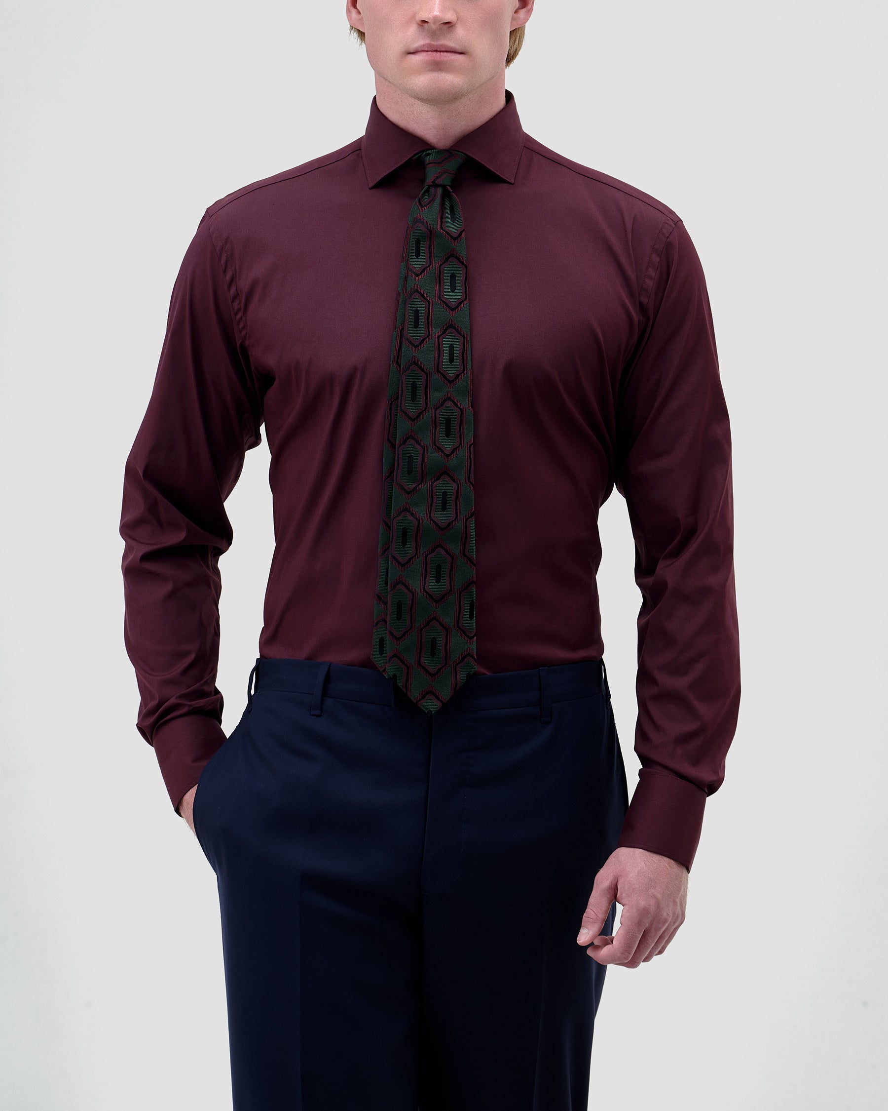 Camicia Unita Bordò Stretch