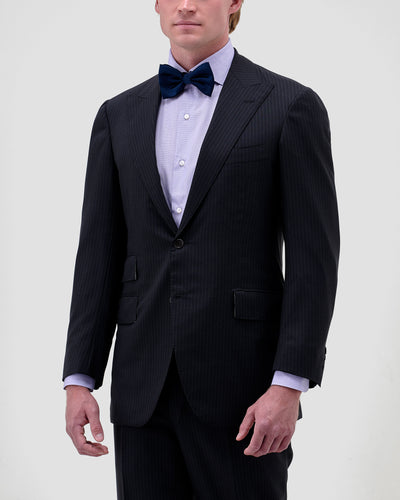 Black Silk Satin Bow Tie - Ready Tied