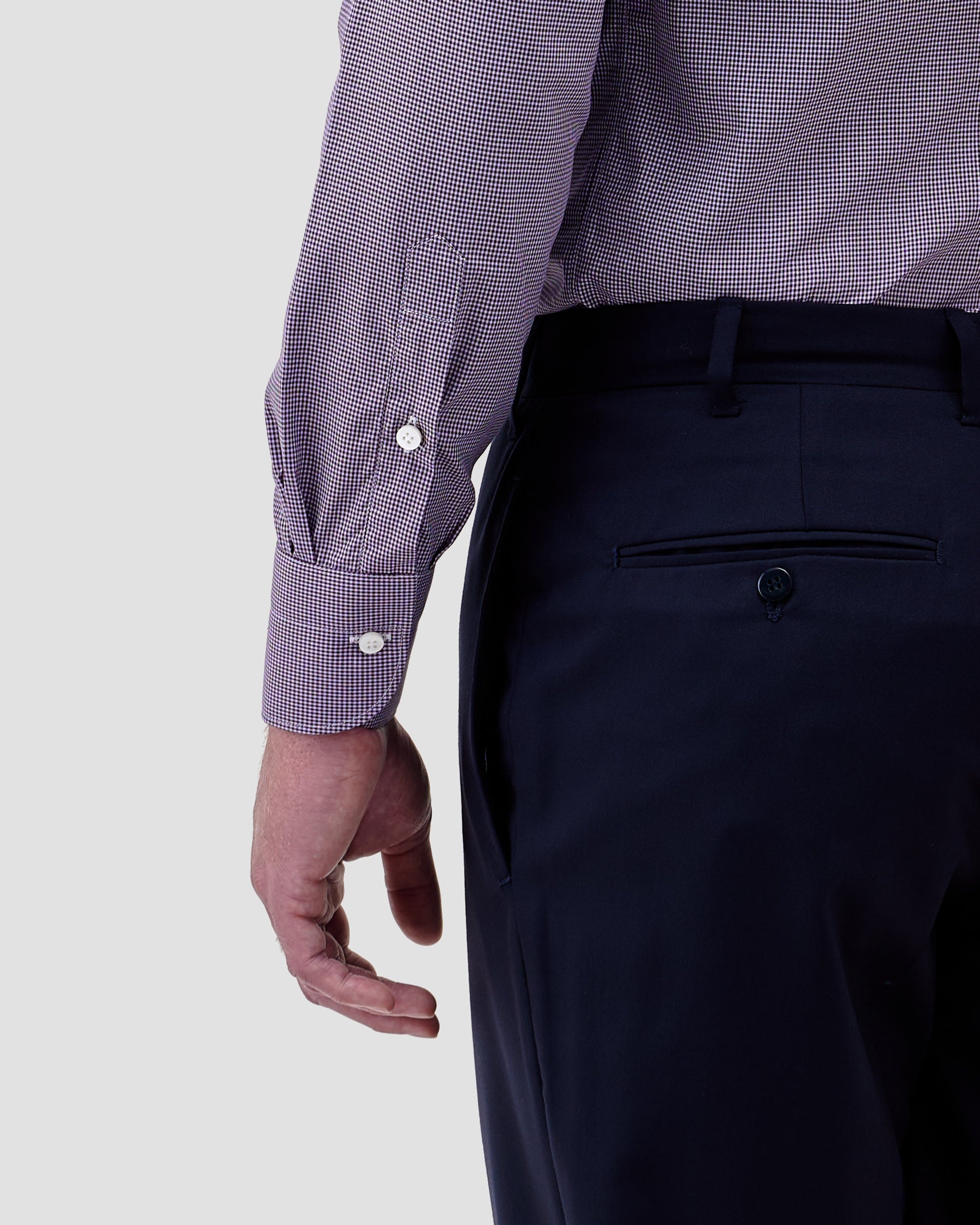 Camicia a Quadri Piccoli Viola Signature Popeline