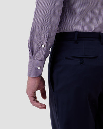 Camicia a Quadri Piccoli Viola Signature Popeline