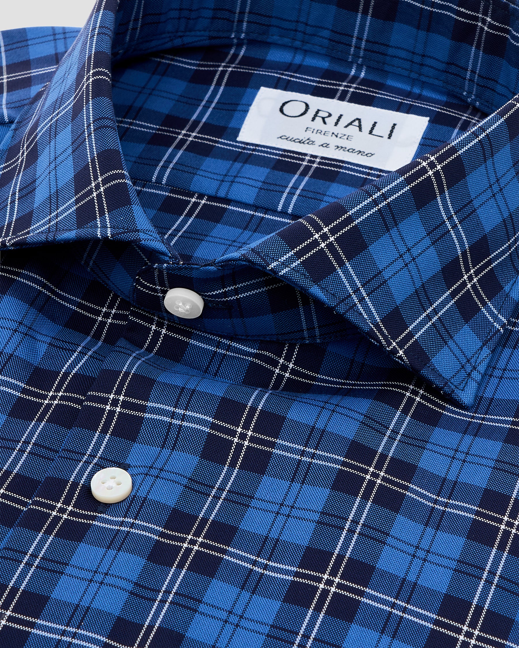 Camicia Quadri Oxford Blu