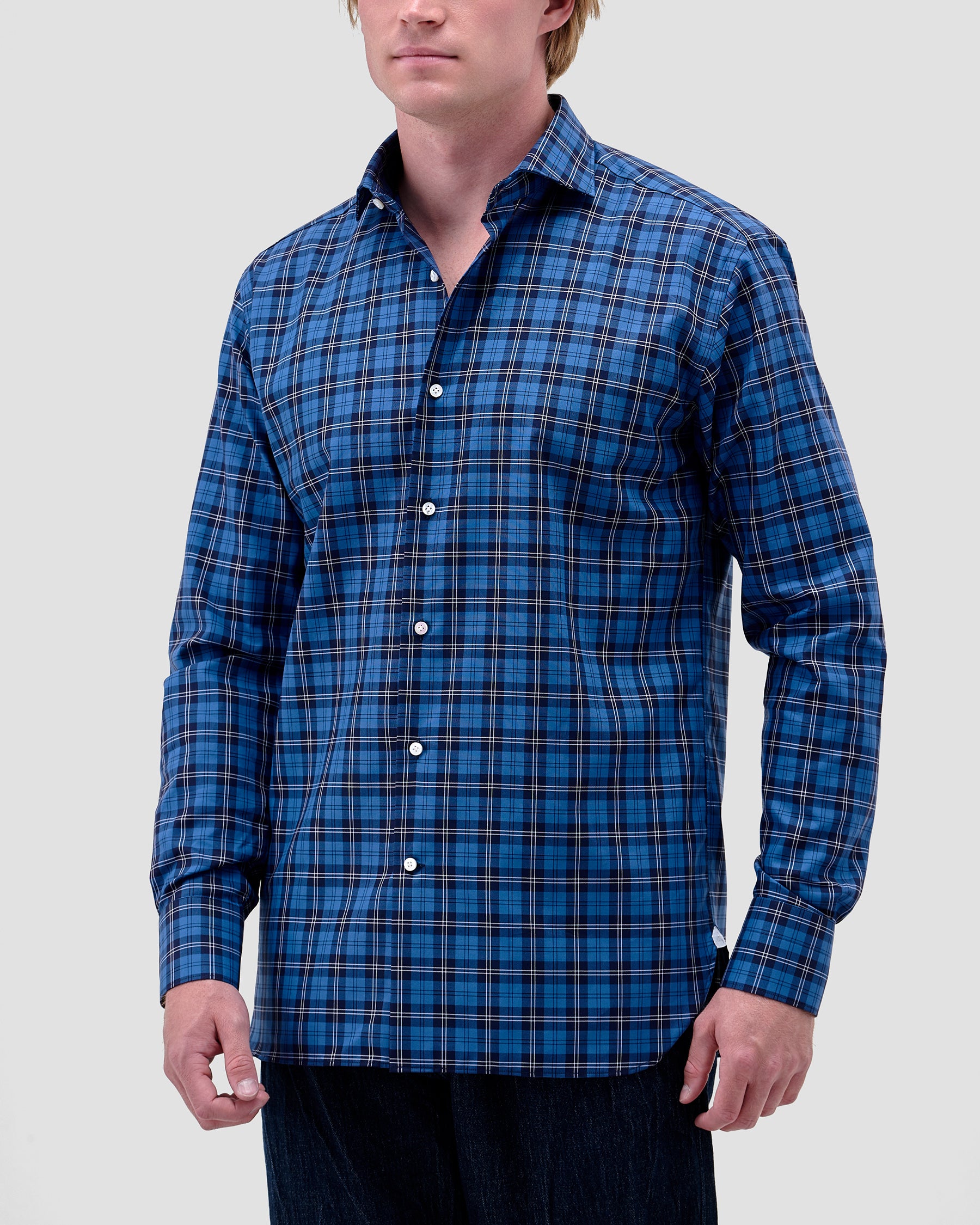 Camicia Quadri Oxford Blu