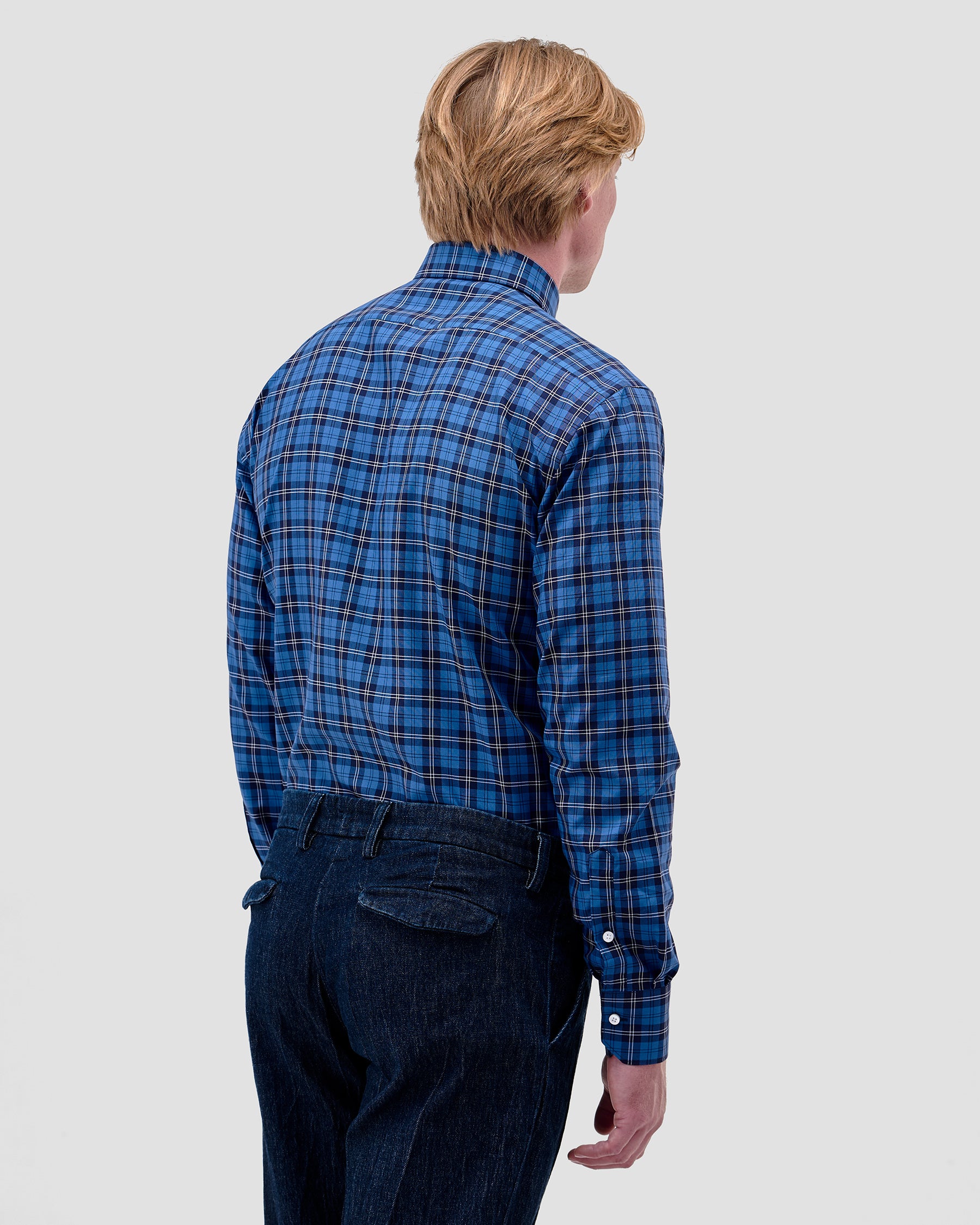 Camicia Quadri Oxford Blu
