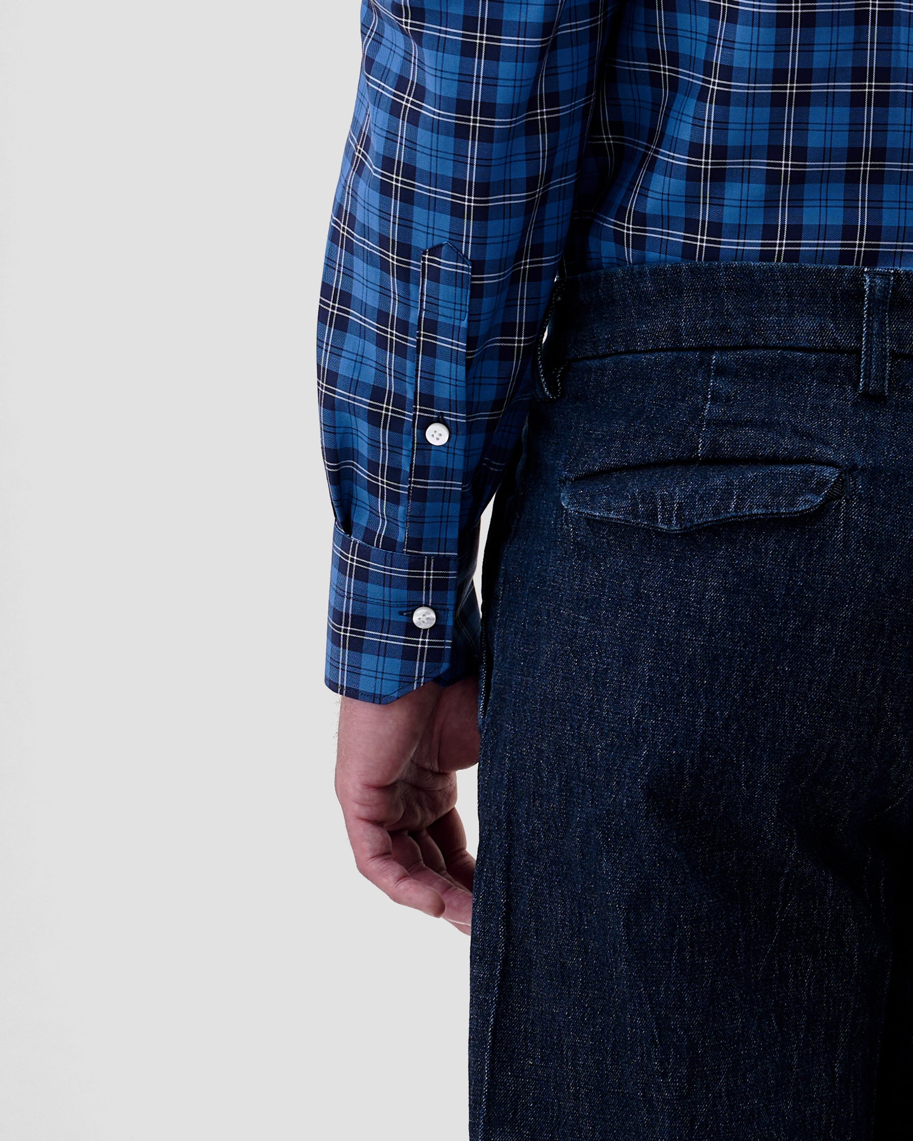 Camicia Quadri Oxford Blu