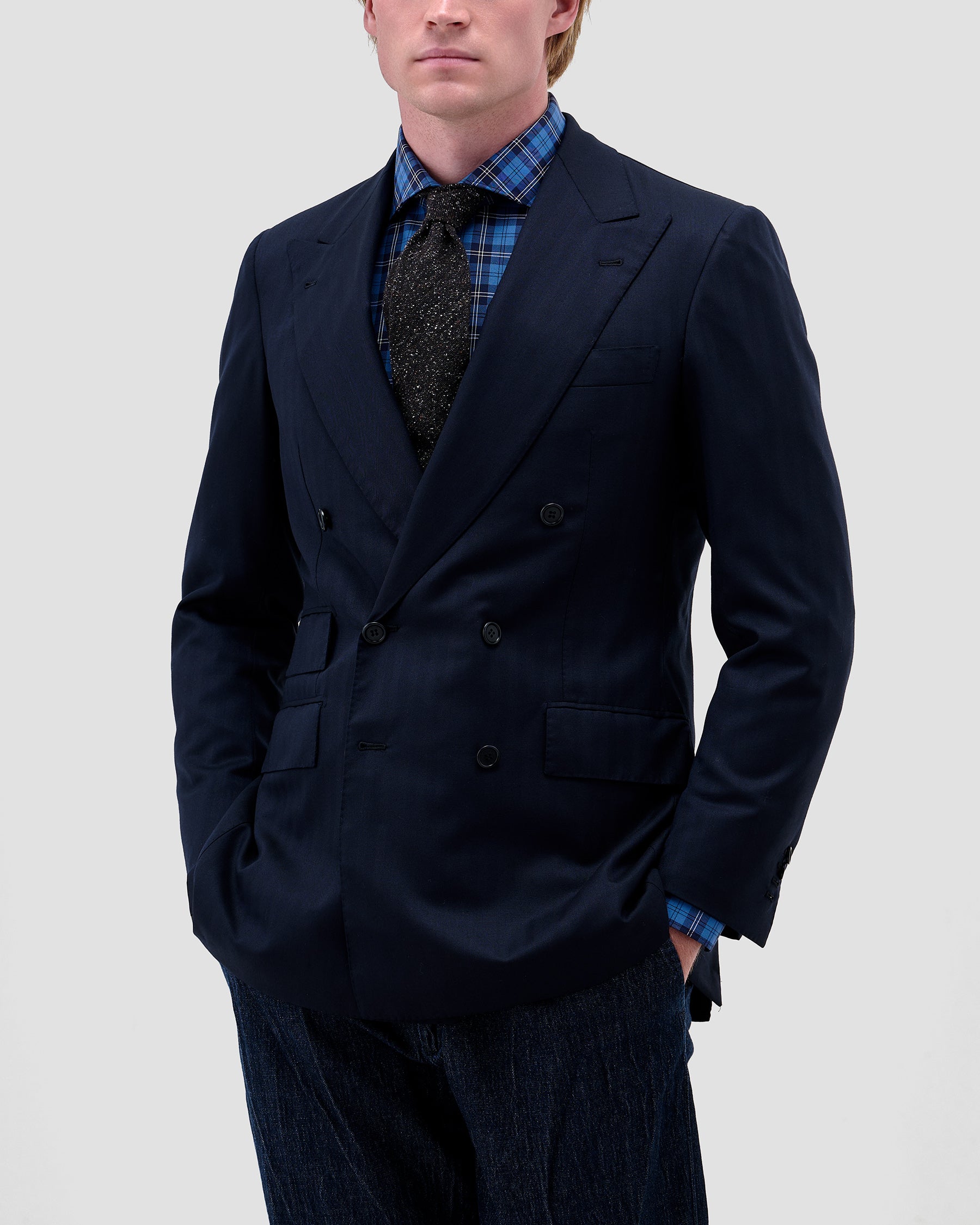 Camicia Quadri Oxford Blu