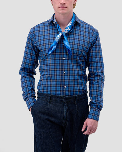 Blue Oxford Check Shirt