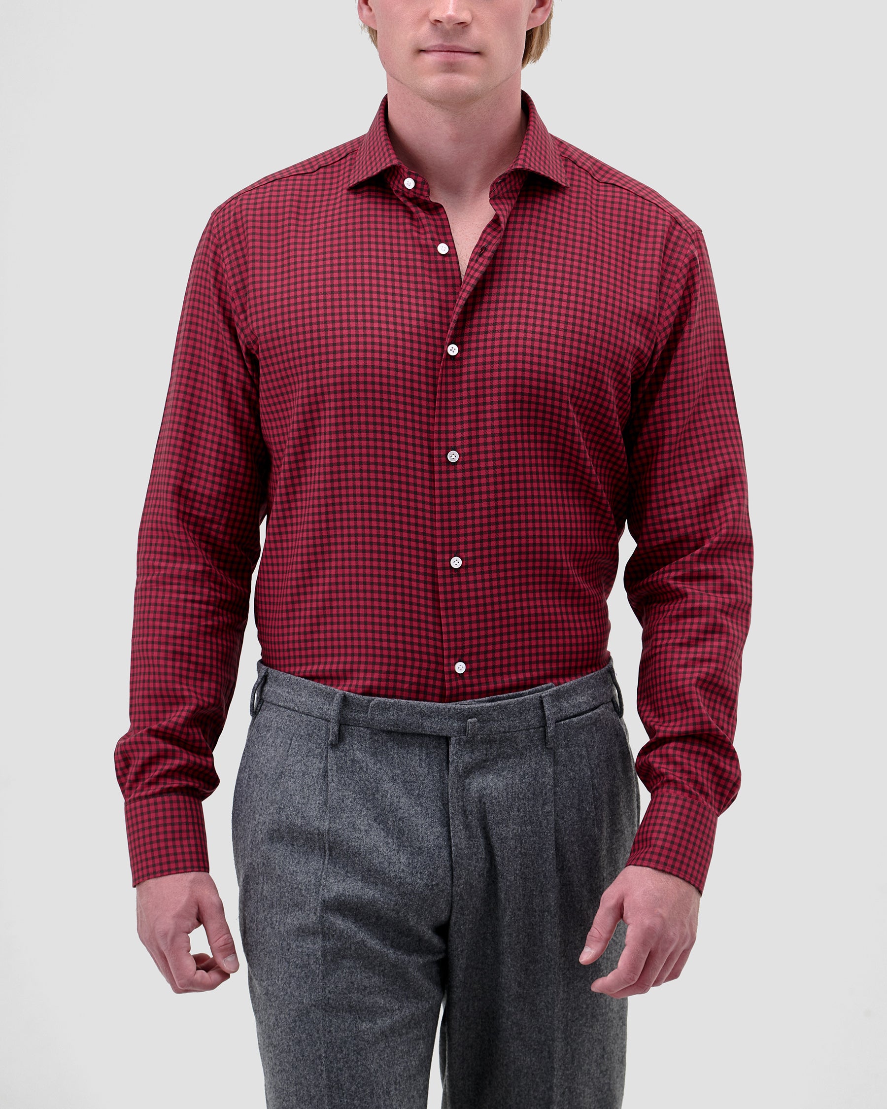 Camicia di Flanella a Quadri Rosso Medio
