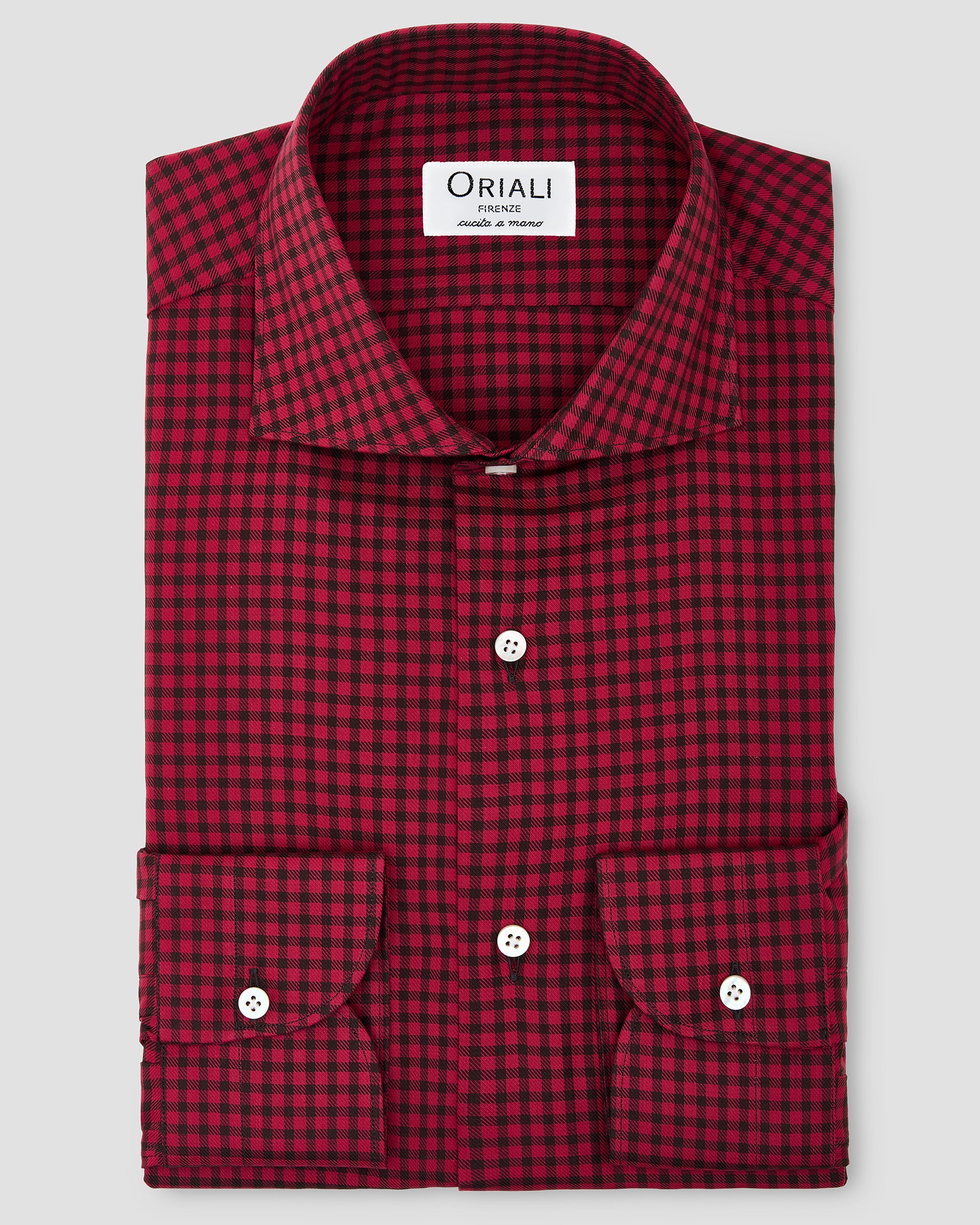 Camicia di Flanella a Quadri Rosso Medio