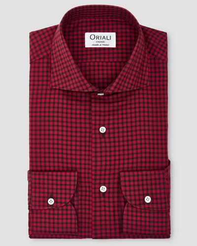 Camicia di Flanella a Quadri Rosso Medio