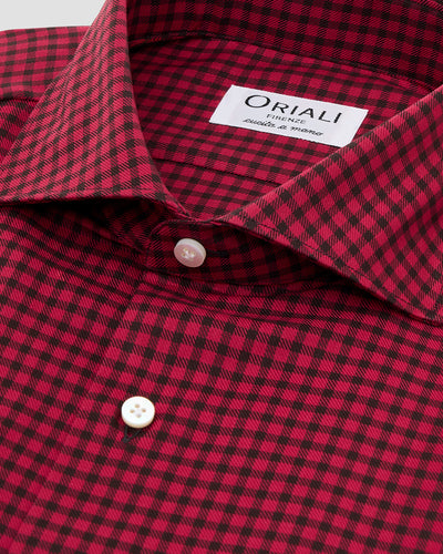 Camicia di Flanella a Quadri Rosso Medio
