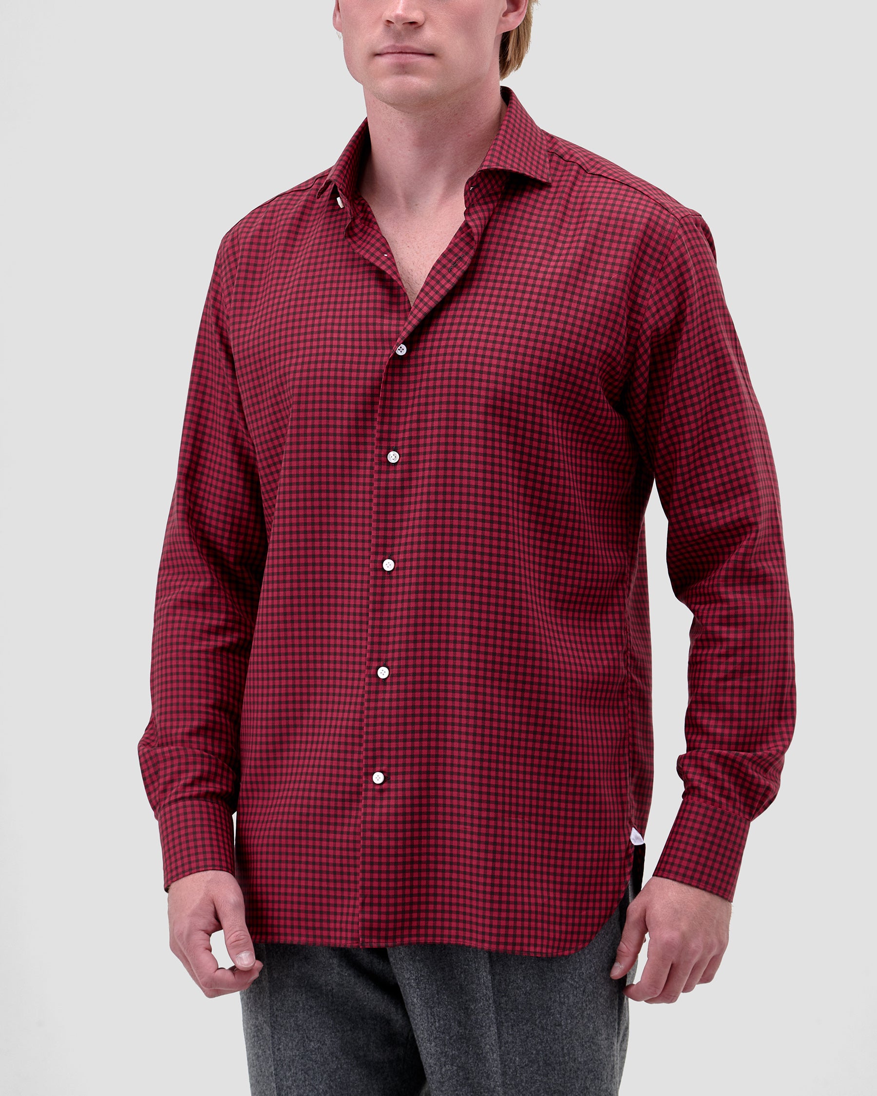 Camicia di Flanella a Quadri Rosso Medio