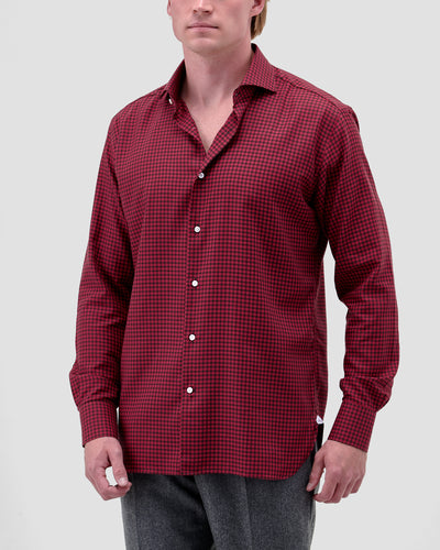 Camicia di Flanella a Quadri Rosso Medio