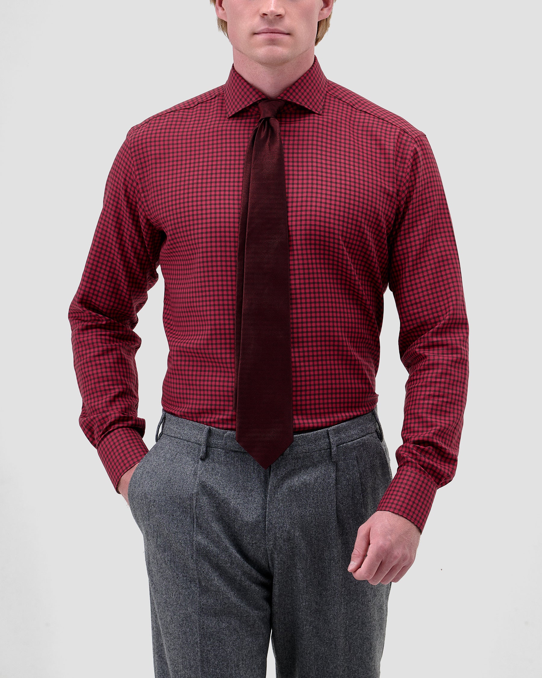 Camicia di Flanella a Quadri Rosso Medio