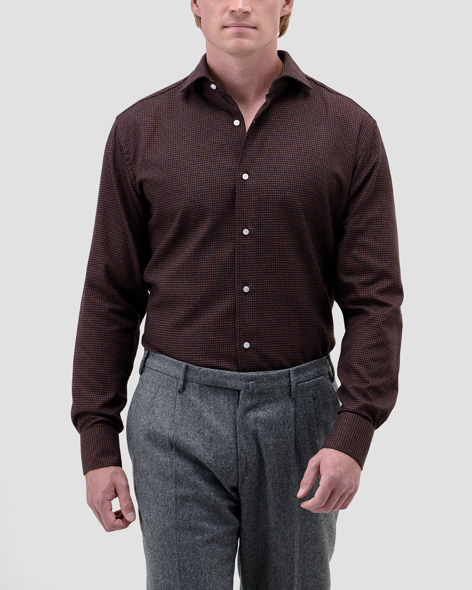 Camicia di Flanella a Quadri Marrone