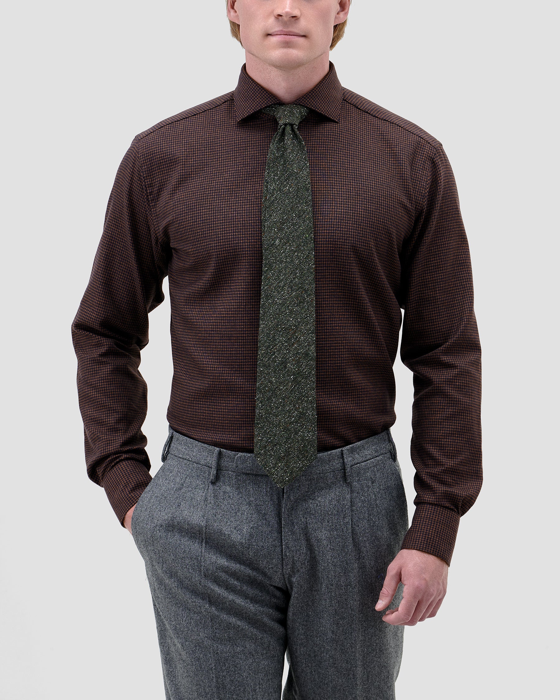 Camicia di Flanella a Quadri Marrone
