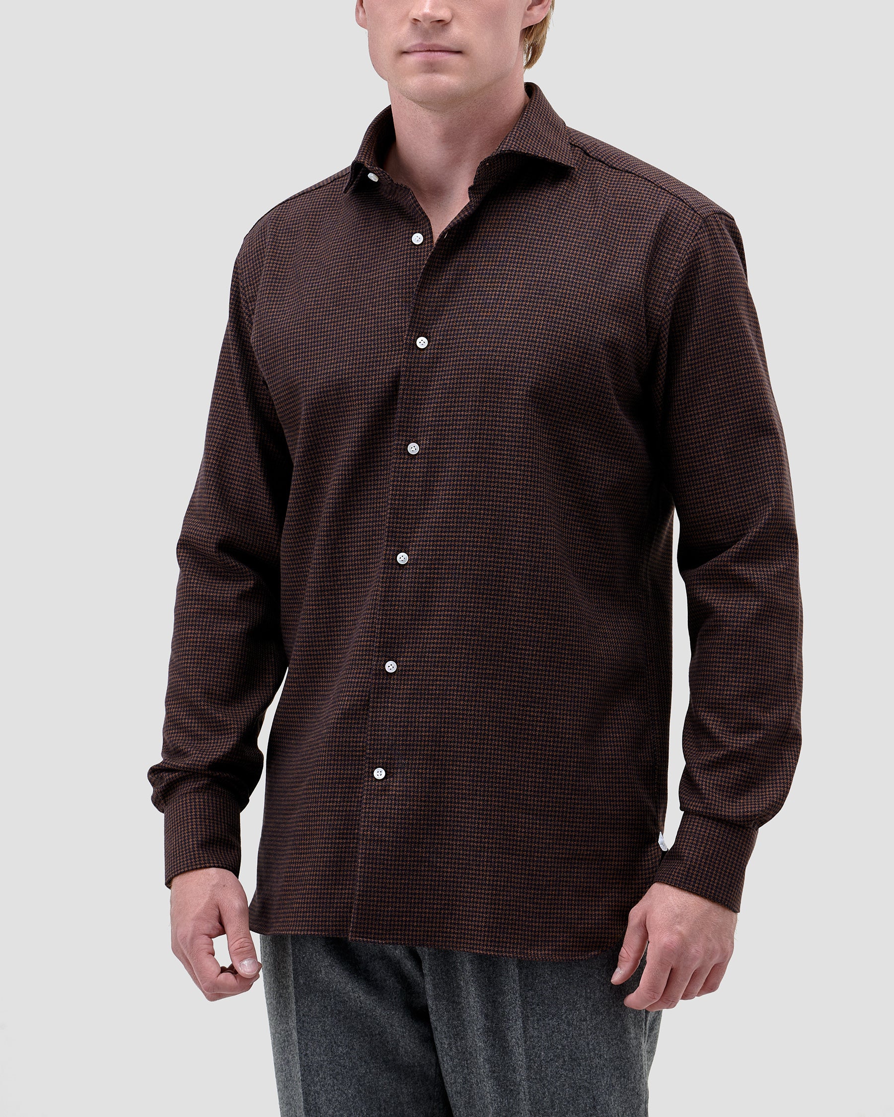 Camicia di Flanella a Quadri Marrone