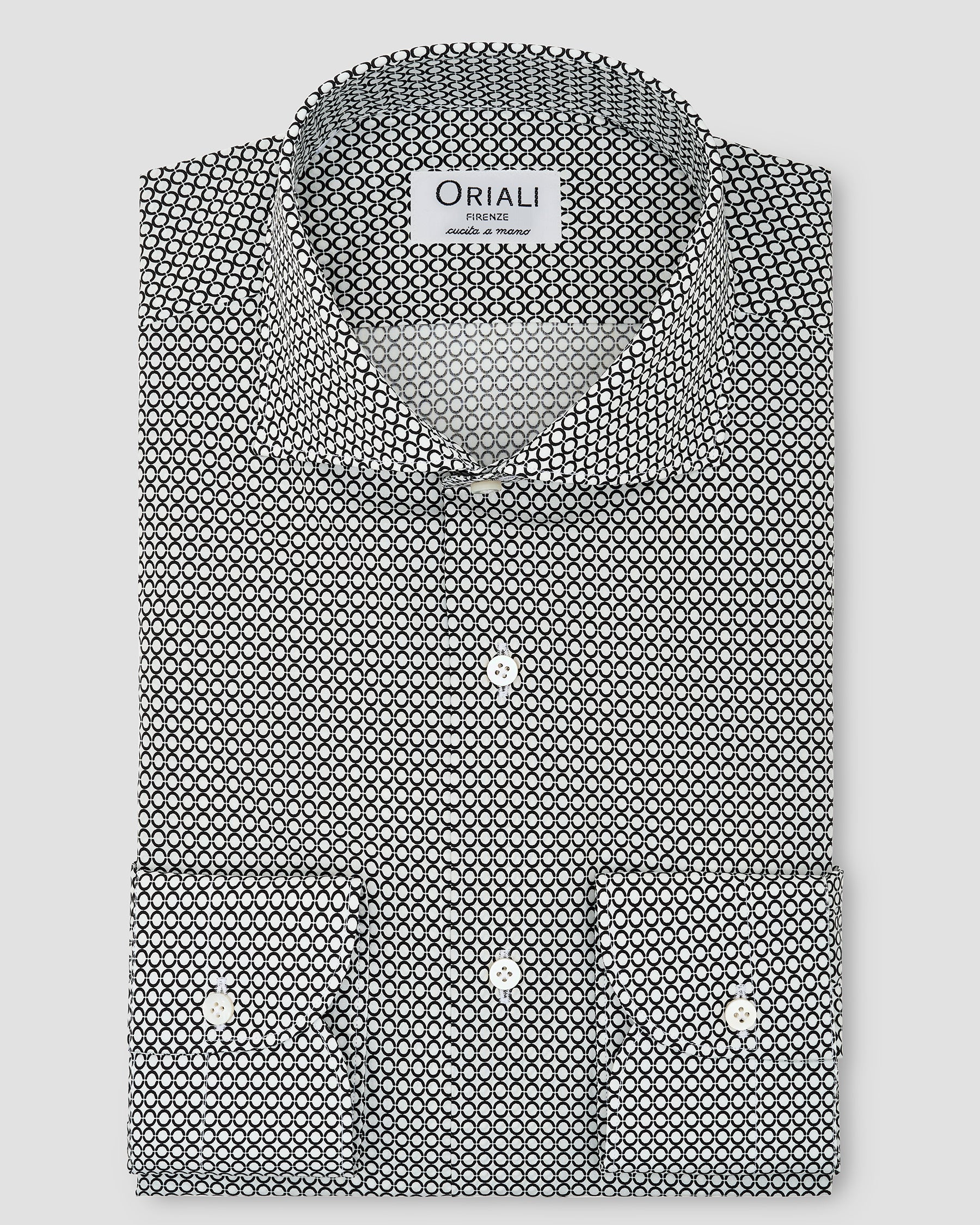 Camicia Stampa Optical Popeline Nero & Bianco