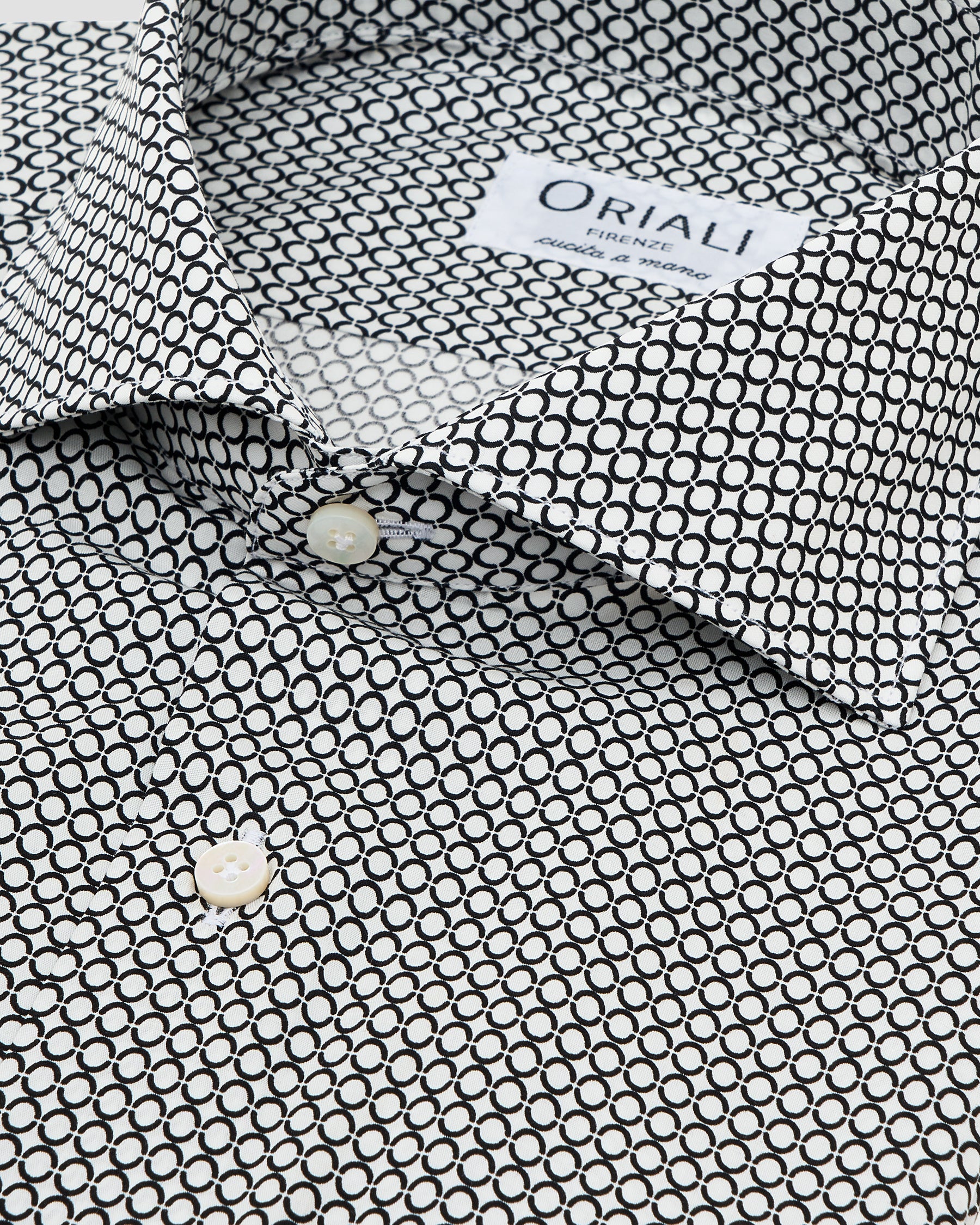 Camicia Stampa Optical Popeline Nero & Bianco