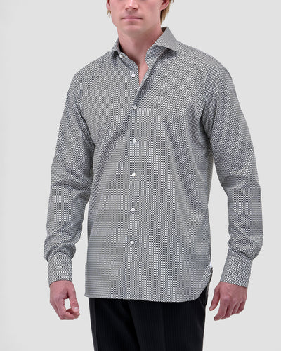 Camicia Stampa Optical Popeline Nero & Bianco