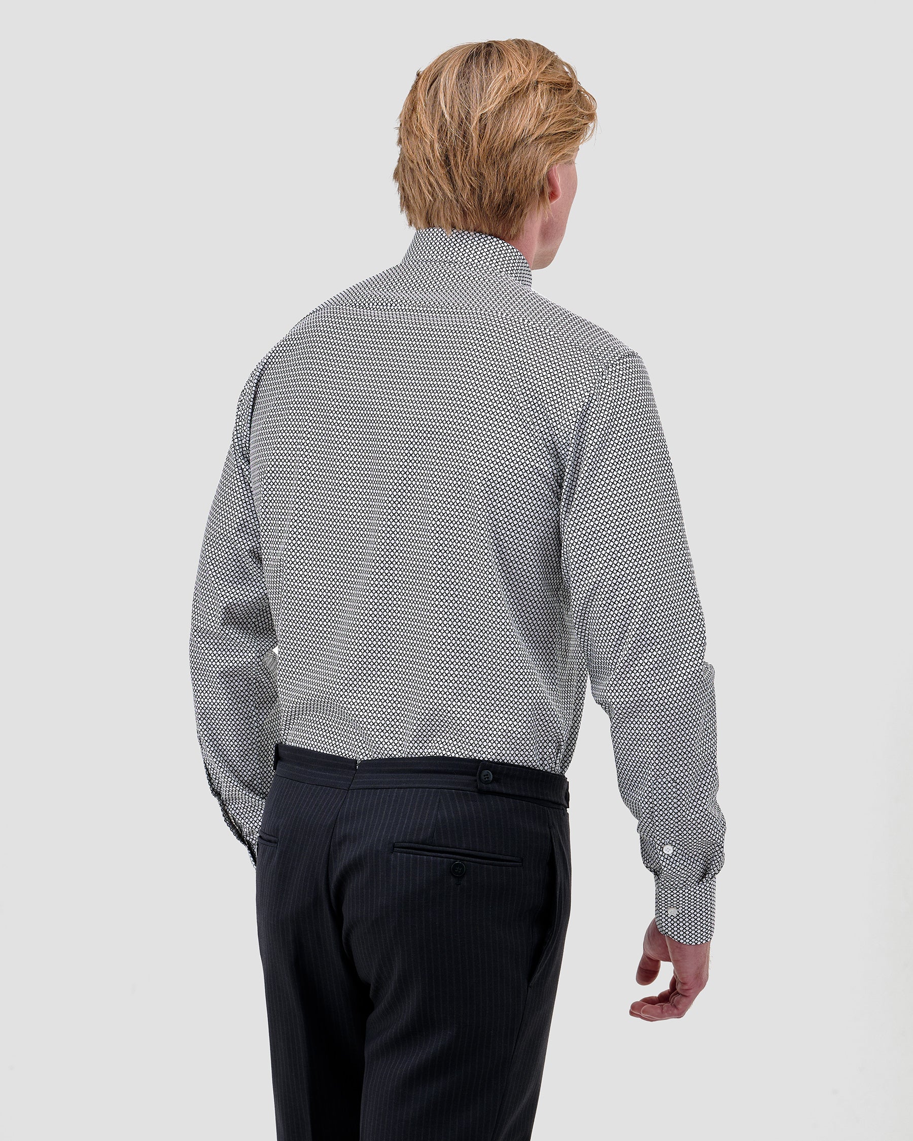 Camicia Stampa Optical Popeline Nero & Bianco