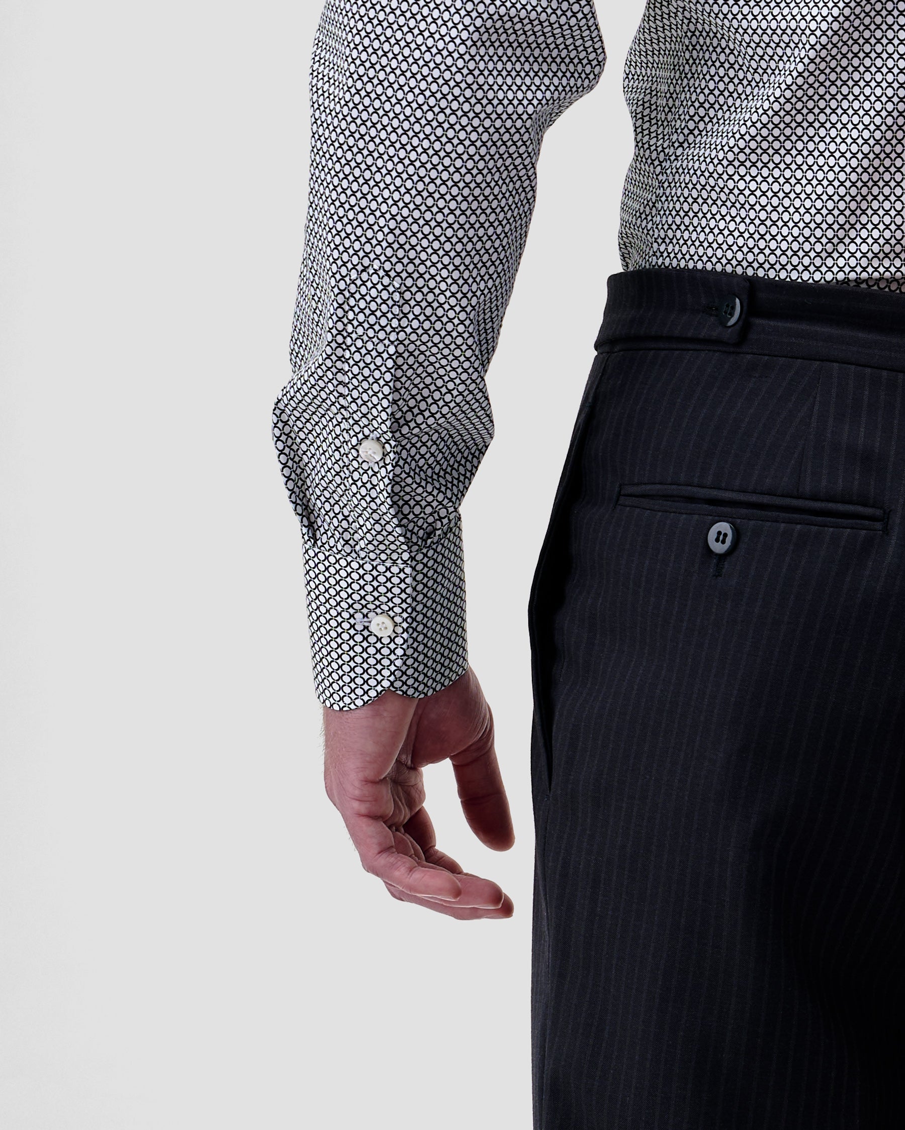 Camicia Stampa Optical Popeline Nero & Bianco
