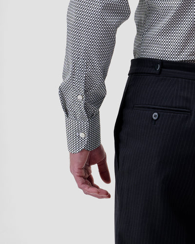 Camicia Stampa Optical Popeline Nero & Bianco