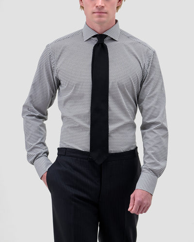 Camicia Stampa Optical Popeline Nero & Bianco