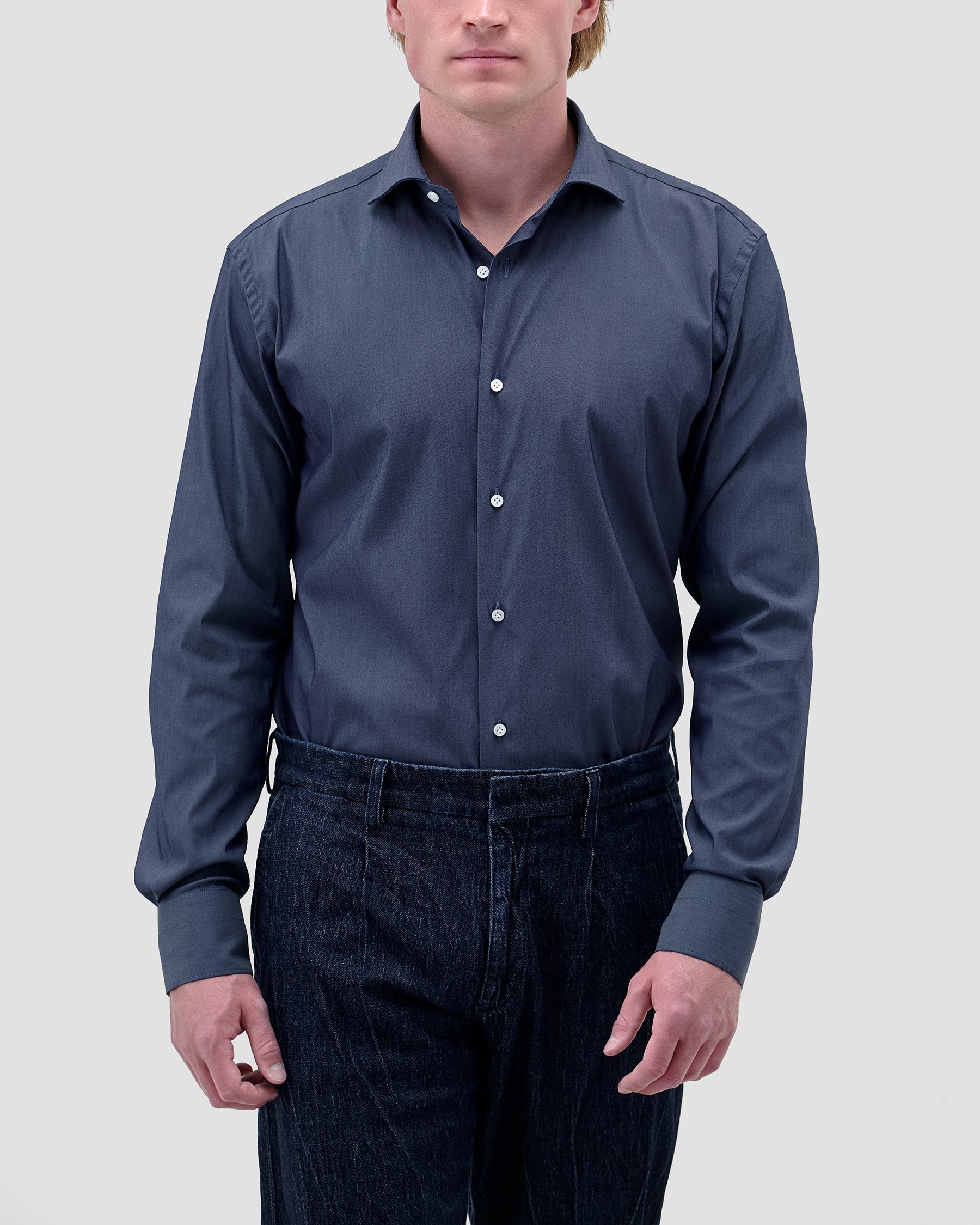 Camicia Denim Blu Stretch