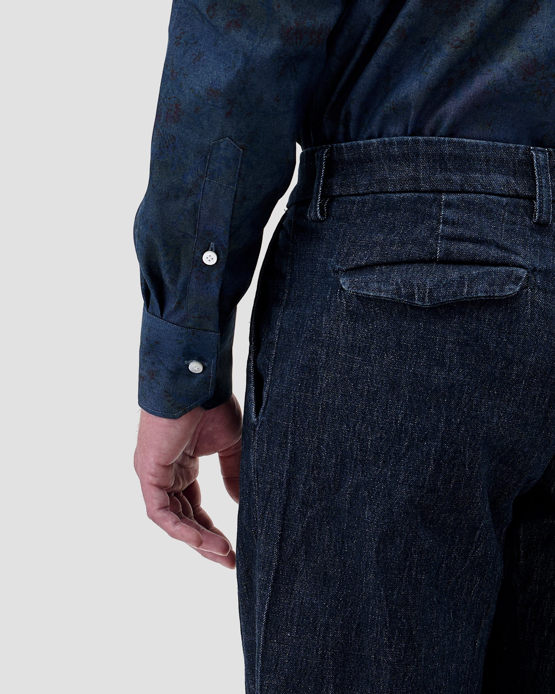 Camicia Blu Medio Denim Stampato