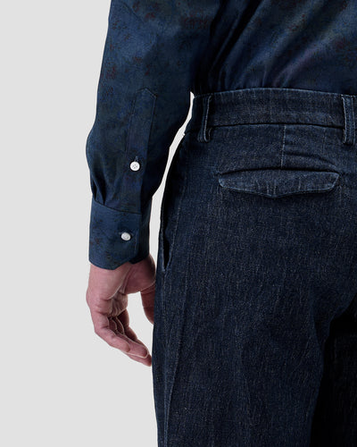 Camicia Blu Medio Denim Stampato