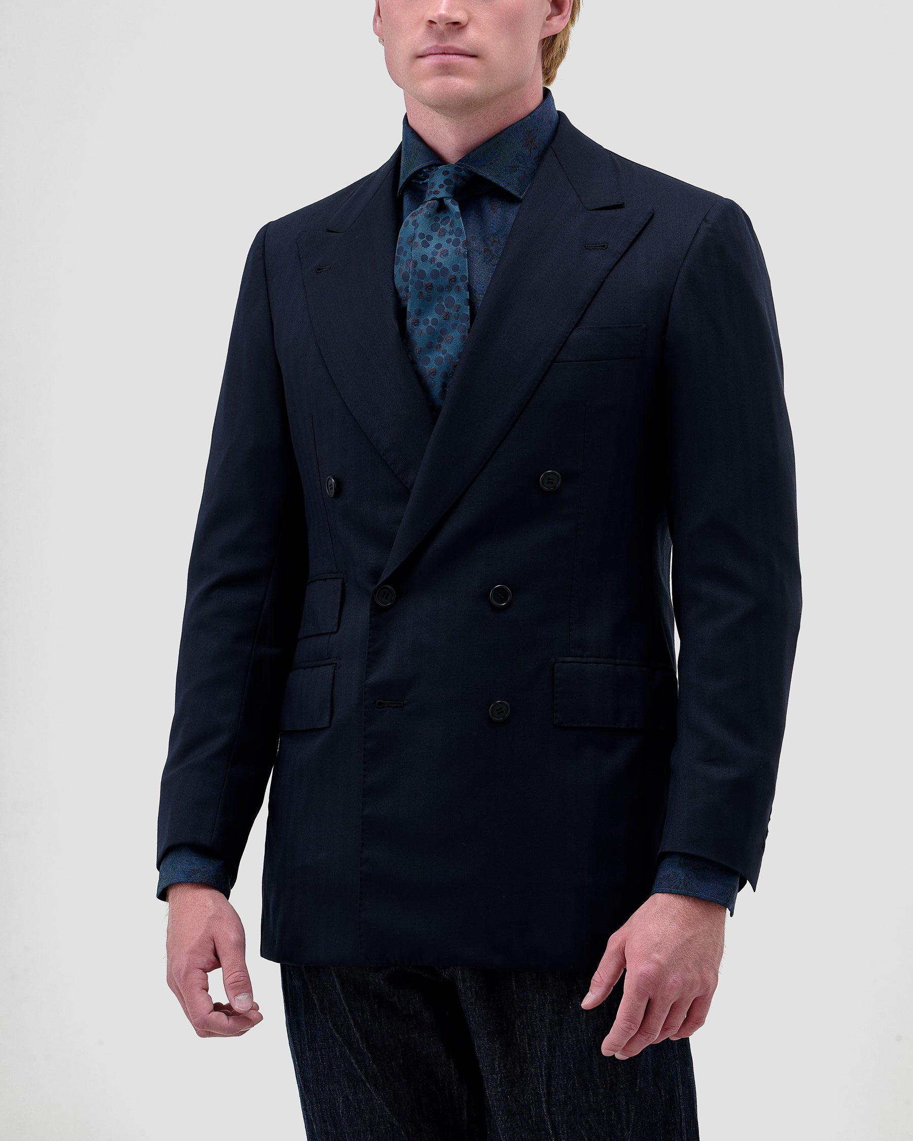 Camicia Blu Medio Denim Stampato