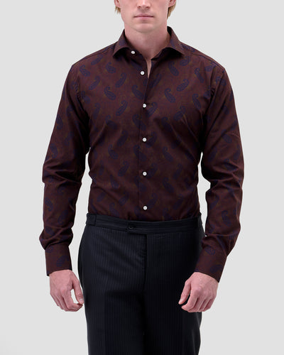 Camicia Stampa Paisley Popeline