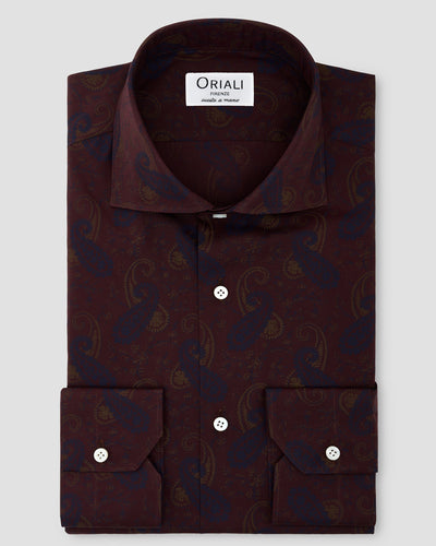 Camicia Stampa Paisley Popeline