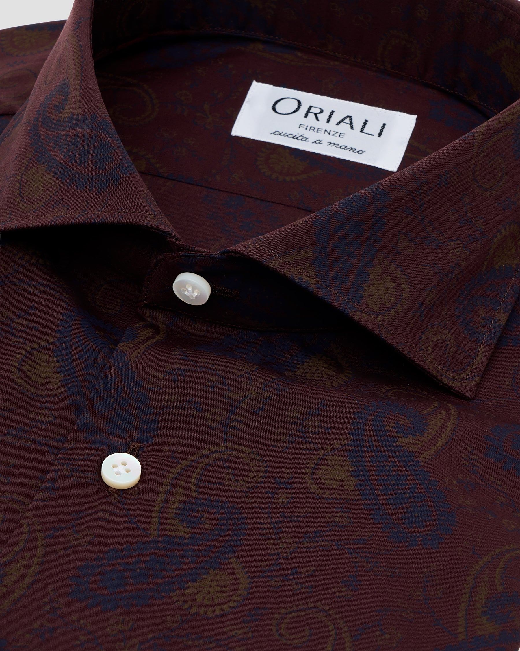 Camicia Stampa Paisley Popeline