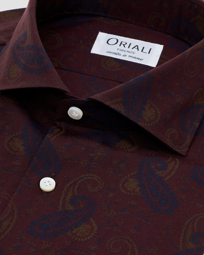Camicia Stampa Paisley Popeline