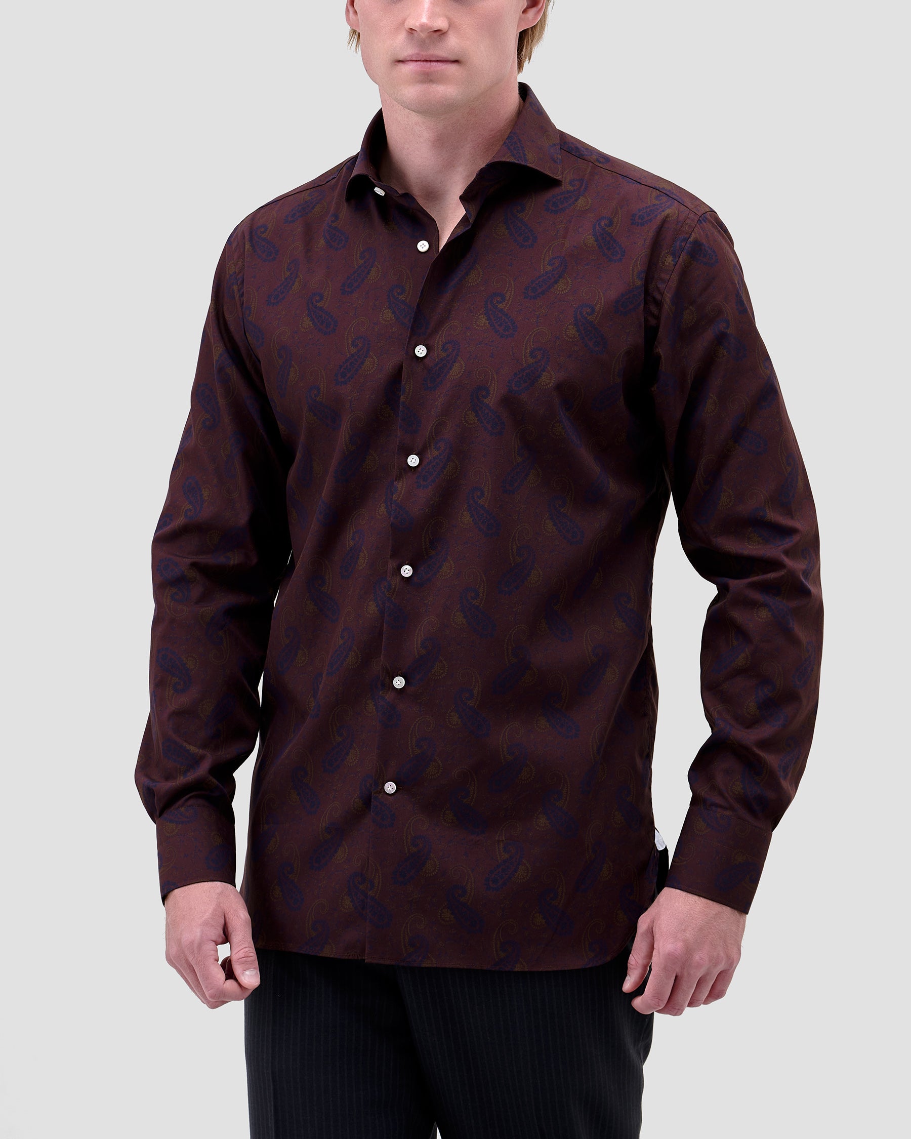 Camicia Stampa Paisley Popeline