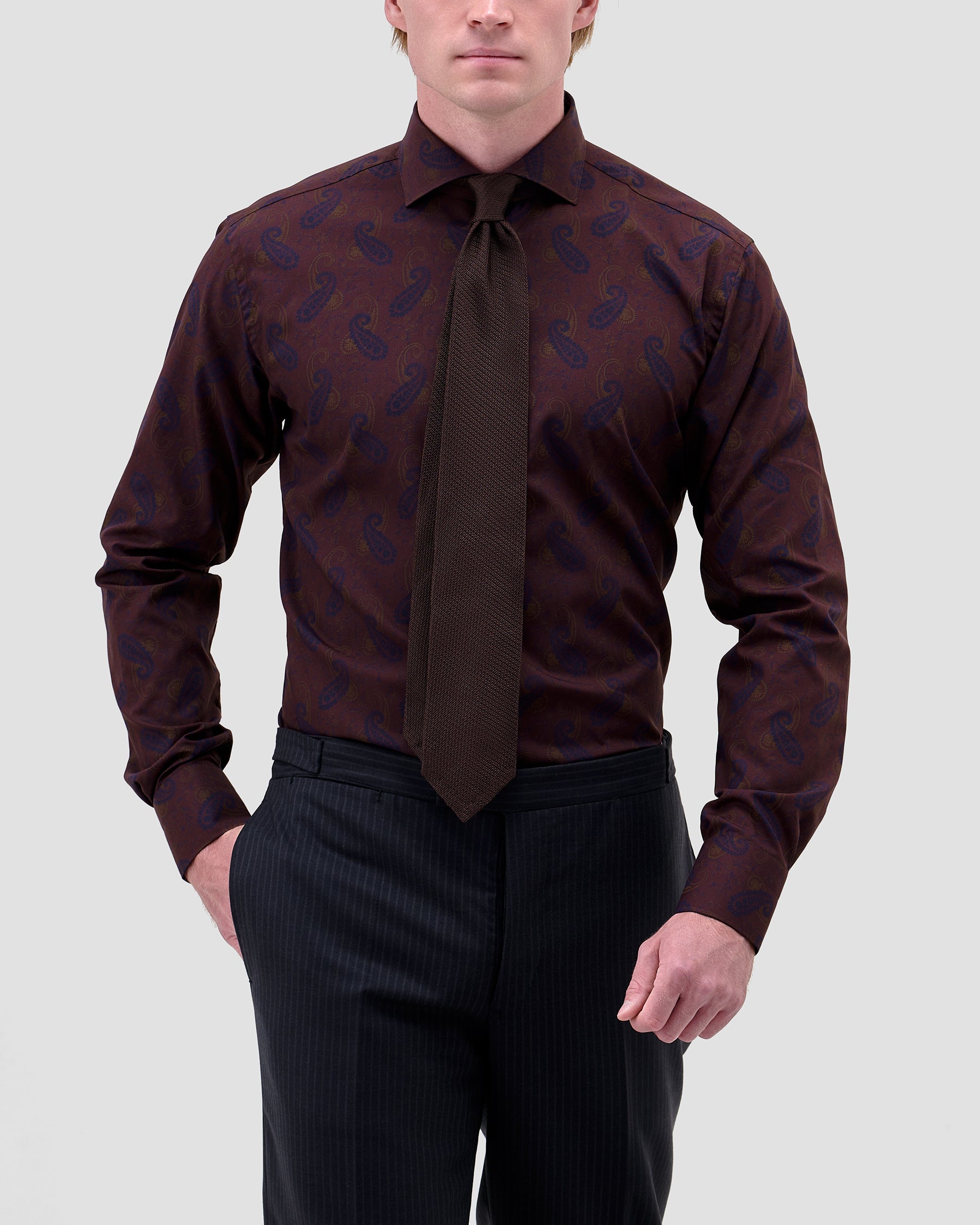 Camicia Stampa Paisley Popeline