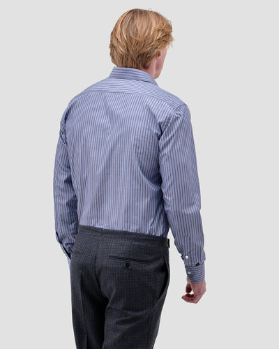 Signature Striped Poplin Shirt Blue Brown