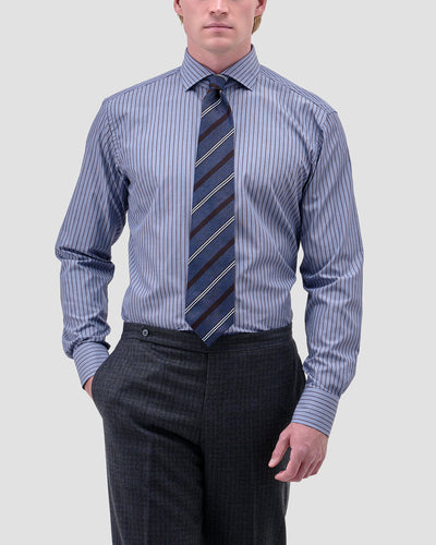 Signature Striped Poplin Shirt Blue Brown