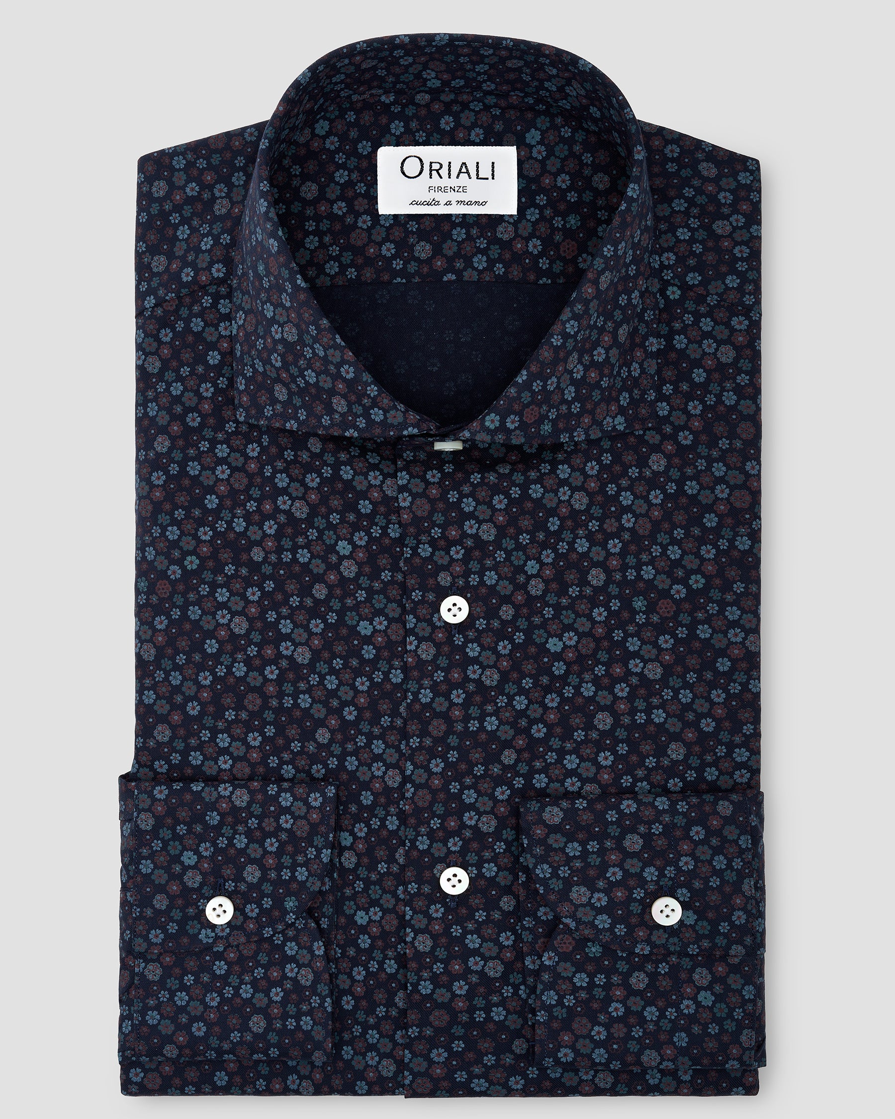 Camicia Blu Medio Denim Stampato