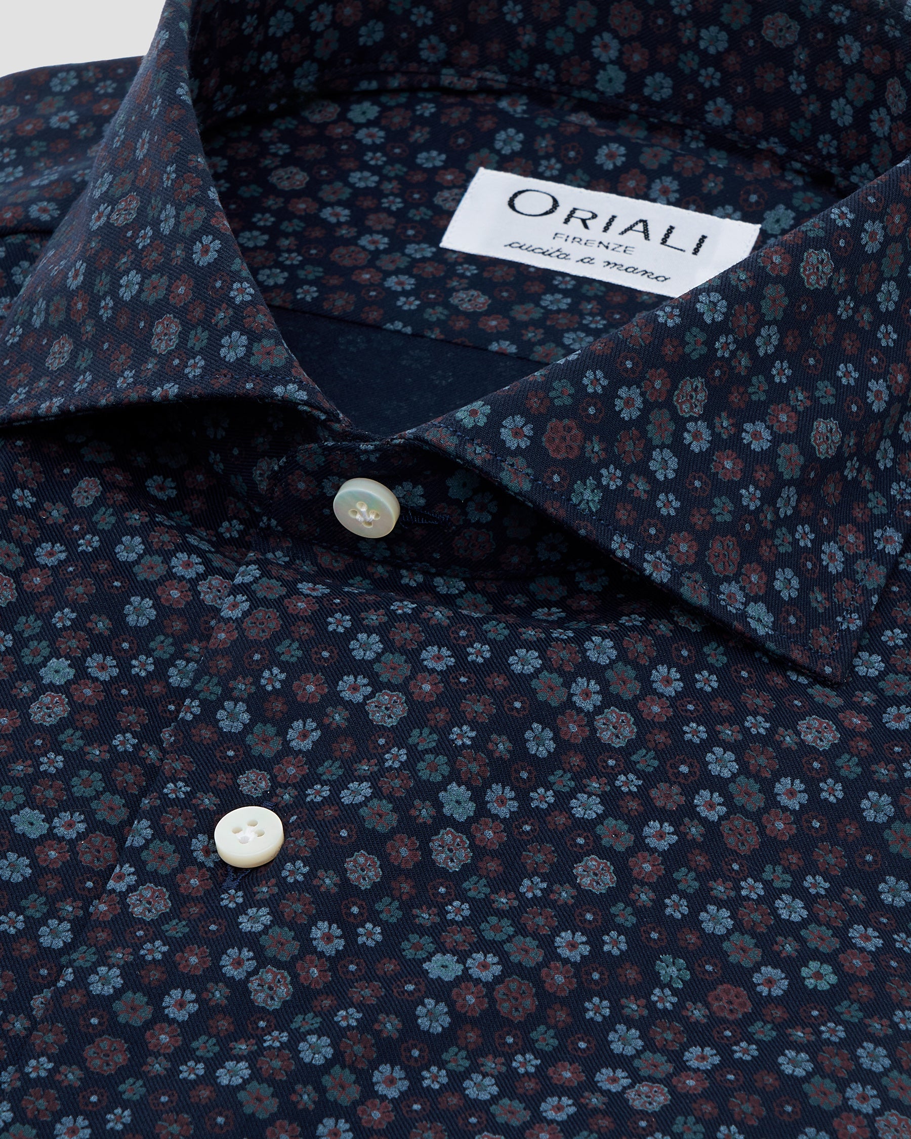 Camicia Blu Medio Denim Stampato