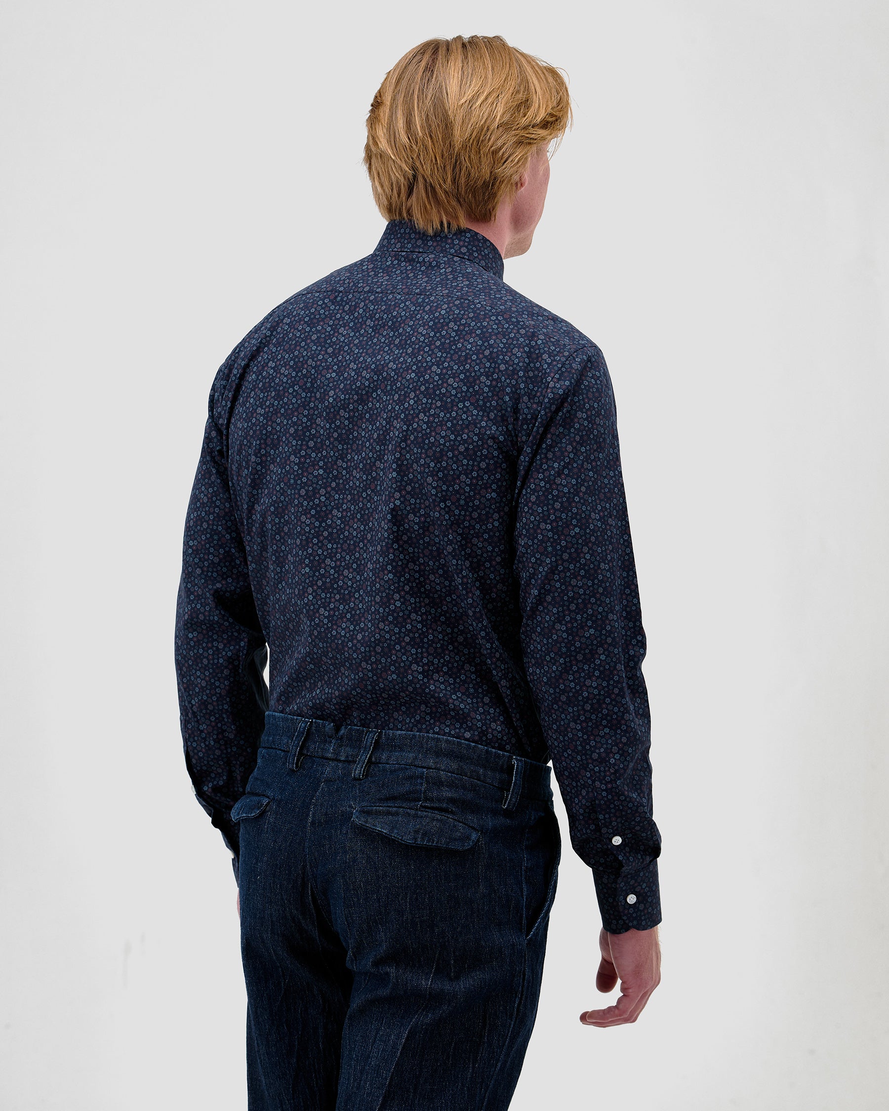 Camicia Blu Medio Denim Stampato