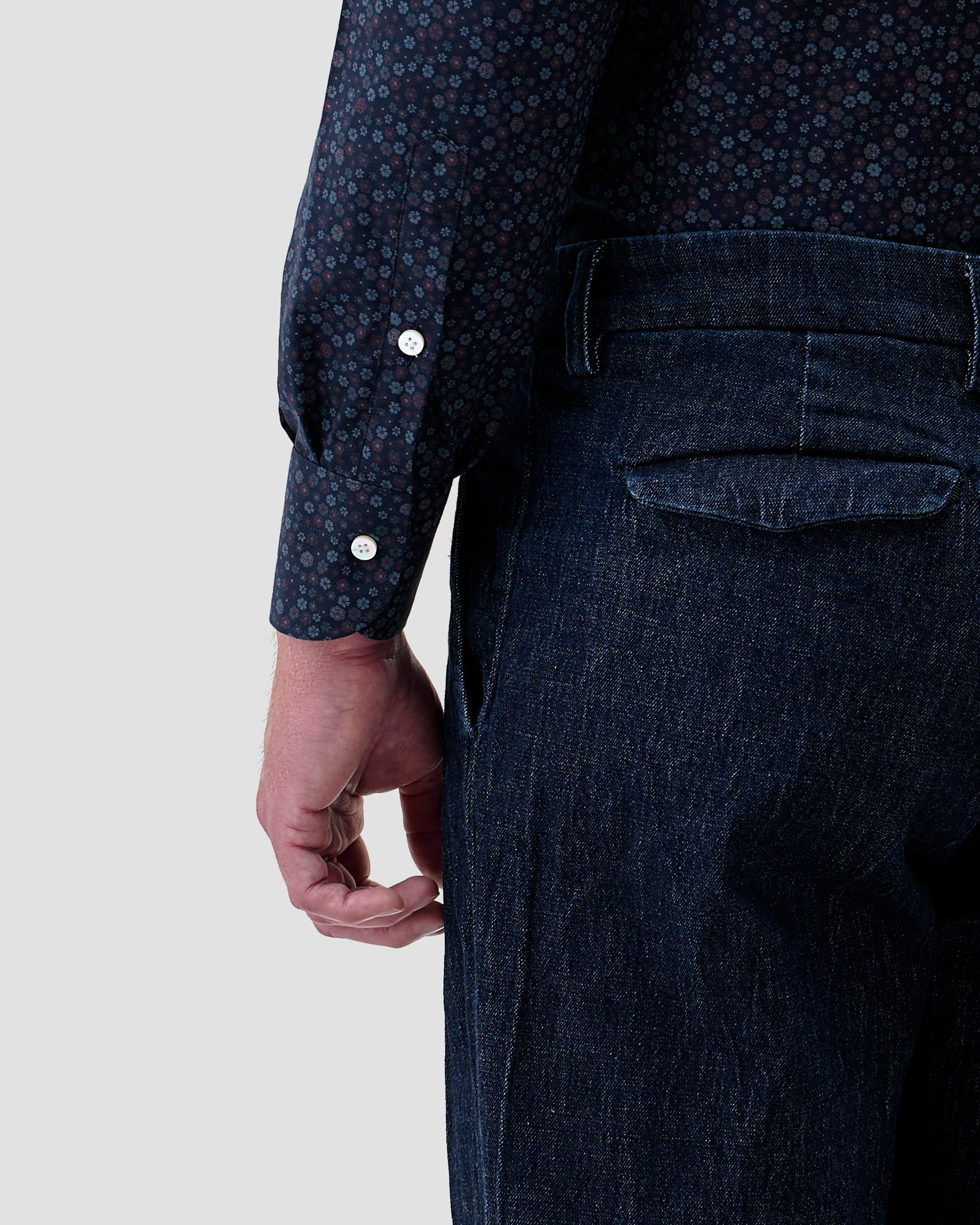 Camicia Blu Medio Denim Stampato